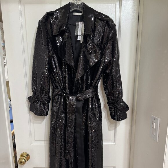Alice + Olivia Jackets & Blazers - NWT Alice + Olivia Sequin Embellished Trench Coat Size S
